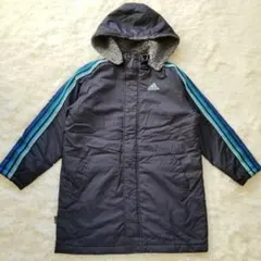 アディダス フード付き 中綿コート ベンチコート 防寒 ロング丈 140cm