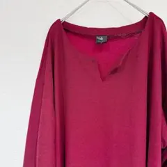 美品✨ バーガンディ Vネック長袖ワンピース ニットワンピース デート