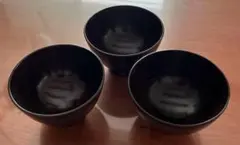 【3個セット】黒色 椀 漆器風 丼のサムネイル