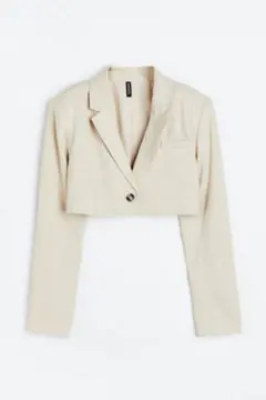 H&M クロップドブレザー ベージュ XS