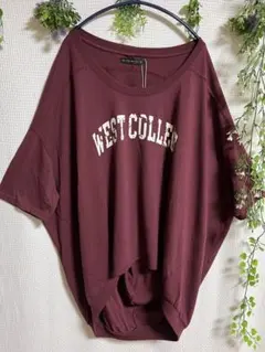 GORGE 半袖Tシャツ ボルドー WEST COLLEGEのサムネイル