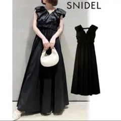 未開封♥️新作新品✨ SNIDEL フロントギャザーレースドレス✨BLK 0