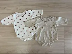 西松屋　ベビー　ロンパース肌着 ハート柄　2枚セット　70