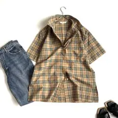80〜90s VINTAGE バーバリーズ ノバチェック シャツ 春夏ウール