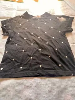 ブラック ハート柄 Tシャツ　半袖