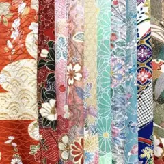 kja3871綺麗な着物はぎれ10枚セット 正絹 生地 縮緬 japanbela