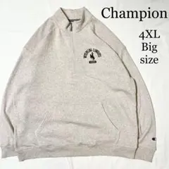 【4XLサイズ】Champion カウボーイ プリント ハーフジップスウェット