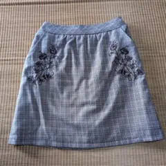MAJESTIC LEGON チェック柄刺繍ミニスカート Mサイズ