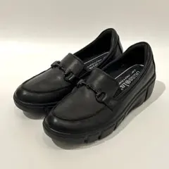 bussola ブソラ 本革 ビット ウェッジヒール ローファー 黒 39のサムネイル