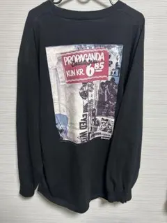 ブラック 長袖カットソー グラフィック