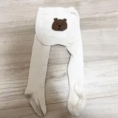 ベビーギャップ　くまけつ　タイツ　白　2-3yrs