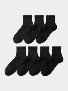 【GU】アンクルソックス7P 09 BLACK 黒 MEN 25-27cmのサムネイル