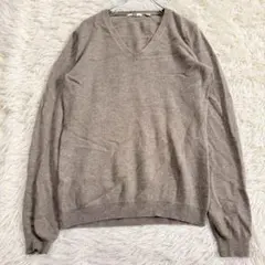 美品✨ユニクロ カシミヤ100%長袖ニット カットソー 綺麗め ベージュ