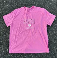 HAWAII HONOLULU ハワイ ホノルル プリント Tシャツ ピンク古着