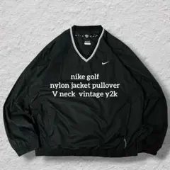 ナイキゴルフナイロンジャケットプルオーバーy2kブラック古着vintage刺繍
