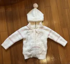 ジェラートピケ　フード付きパーカー XXS ホワイト