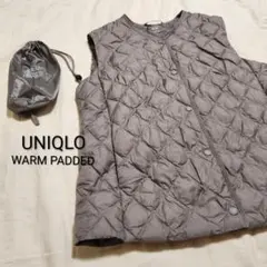 UNIQLO パフテックキルティングベスト ウォームパデット収納袋付き 茶色 M