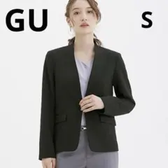 GU ノーカラージャケットZ＋E ブラック　ノーカラー　S