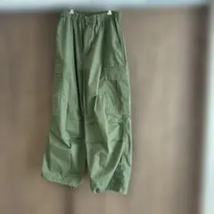 GU スーパーワイドカーゴパンツ S オリーブ カーキ 期間限定