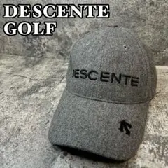 【極美品】DESCENTE GOLF デサント　ウールキャップ　グレー　刺繍ロゴ