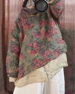 新品タグ付き インド綿のとてもさらりとした七分袖ブラウス - メルカリ