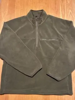 UNIQLO フリースオーバーサイズハーフジッププルオーバー L オリーブ