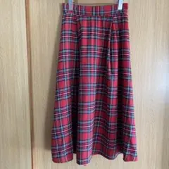 OLIVE des OLIVE チェック柄ロングスカート F