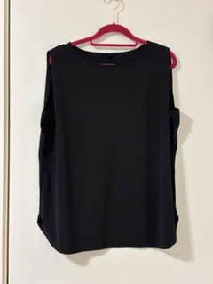 ユニクロ クレープジャージ ブラウス XL ブラック ノースリーブ