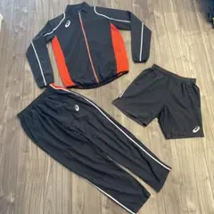 アシックス ウインドブレーカー 上下 ハーフパンツ 3点セット S ASICS