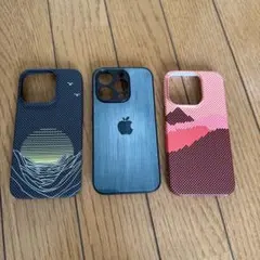 iPhone15プロ用ケース サンセットデザイン3点セット