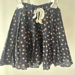 ネイビー・ドット・プリーツキュロット