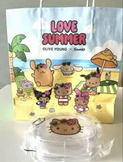 韓国　オリーブヤング　サンリオ 日焼けキティポーチ 未使用　コラボショッパー付