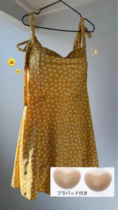 【1回着用】花柄ワンピース　水着　Lサイズ