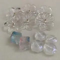 【大特価】ハンドメイドパーツ　クリアフラワーなど