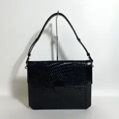 WEL パイソン型押し ショルダーバッグ ブラック - メルカリ
