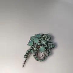 ヴィンテージ アクアブルーストーン　ブローチ