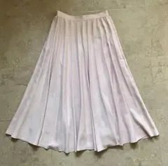 【ANAYI】スエード調 プリーツフレアスカート　くすみピンク