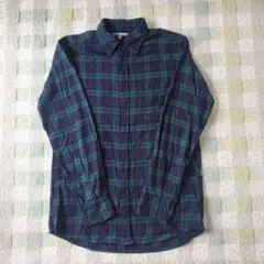 UNIQLO ユニクロ ネルシャツ M ネイビーグリーンチェック