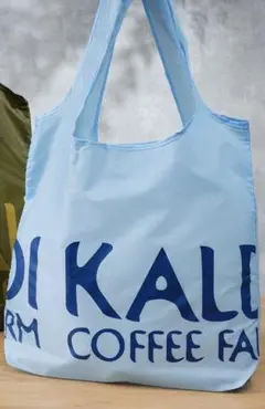 KALDI 折りたたみエコバッグ 水色 約390×800mm