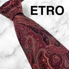 ETRO エトロ ネクタイ ペイズリー ジャガード 刺繍 ボルドー