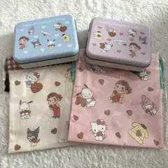 新品 サンリオ ぺこちゃん コラボギフト缶 巾着袋 セット