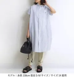 Gymphlex シャツワンピース ストライプ