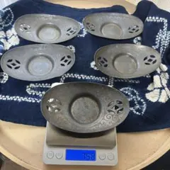 お値下げ］中国 古錫 張廣徳製 茶托 5客 - メルカリ