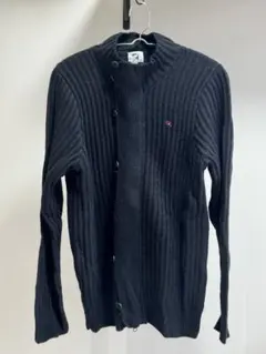 アーノルドパーマーブラックリブ編みニット ダブルジッパーとボタンタイプ Lサイズ