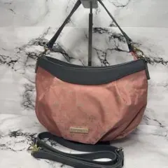 (極美品)大人気、ラシット、2wayバッグ、人気色、グレー、ピンク、金ロゴ、高級
