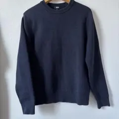 【UNIQLO】ウォッシャブルミラノリブクルーネックセーター　Ｓ　ネイビー