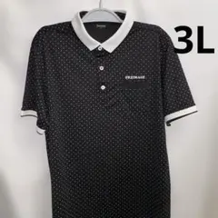Freimage ゴルフポロシャツ ドット柄 ブラック 3Lサイズのサムネイル