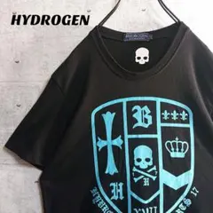 【ハイドロゲン】フロッキープリント スカル 髑髏柄 半袖 Tシャツ 黒 XLのサムネイル