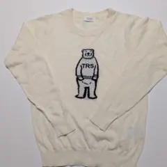 Té chichi クマ刺繍 長袖セーター アイボリー