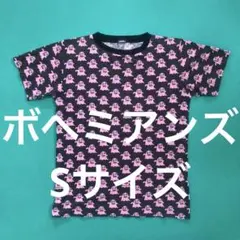 日本製 ボヘミアンズ 総柄 tシャツ S 黒 ピンク made in JAPANのサムネイル